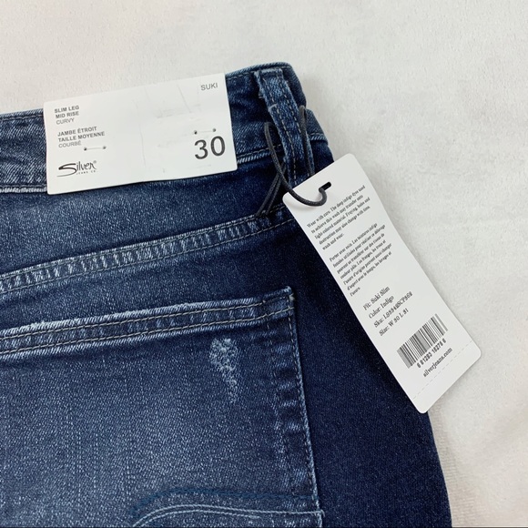 Silver Jeans Suki slim mid rise jeans frayed hem - Picture 10 of 11